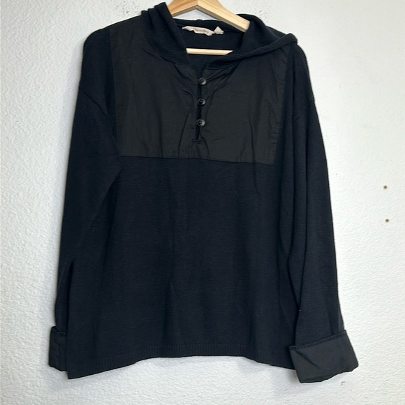 Soft Surroundings Womens Size Medium Black Long Sleeve Hooded Pullover Sweater - Picture 1 of 12